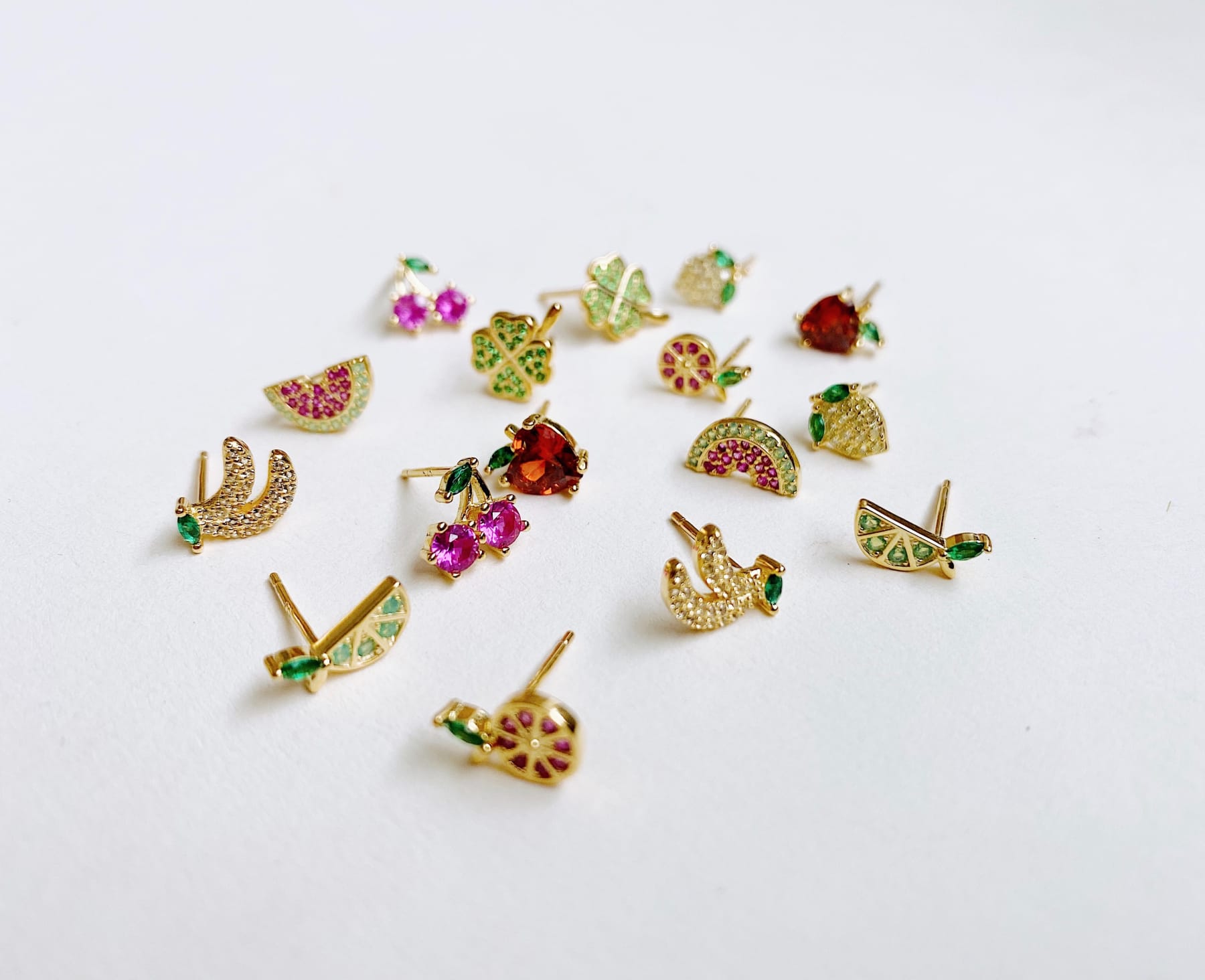 Lemon Crysal ørestikker - forgyldt